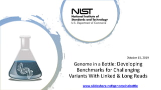 October 15, 2019
Genome in a Bottle: Developing
Benchmarks for Challenging
Variants With Linked & Long Reads
www.slideshare.net/genomeinabottle
 
