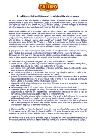 Giacinto callipo conserve alimentari sp a   cartella stampa 2012