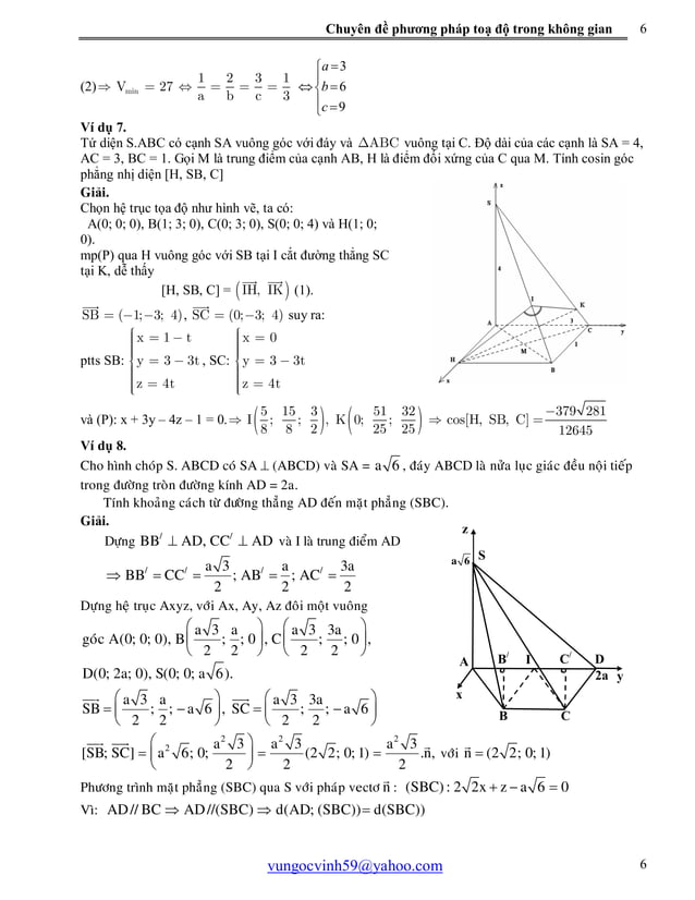 Giai cac bai toan hinh hoc khong gian bang pp toa do pdf