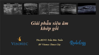 Giải phẫu siêu âm
khớp gối
Ths.BSNT. Trần Đức Tuấn
BV Vinmec Times City
 