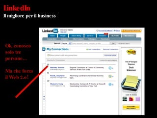 LinkedIn Il migliore per il business Ok, conosco solo tre persone... Ma che forza il Web 2.o! 