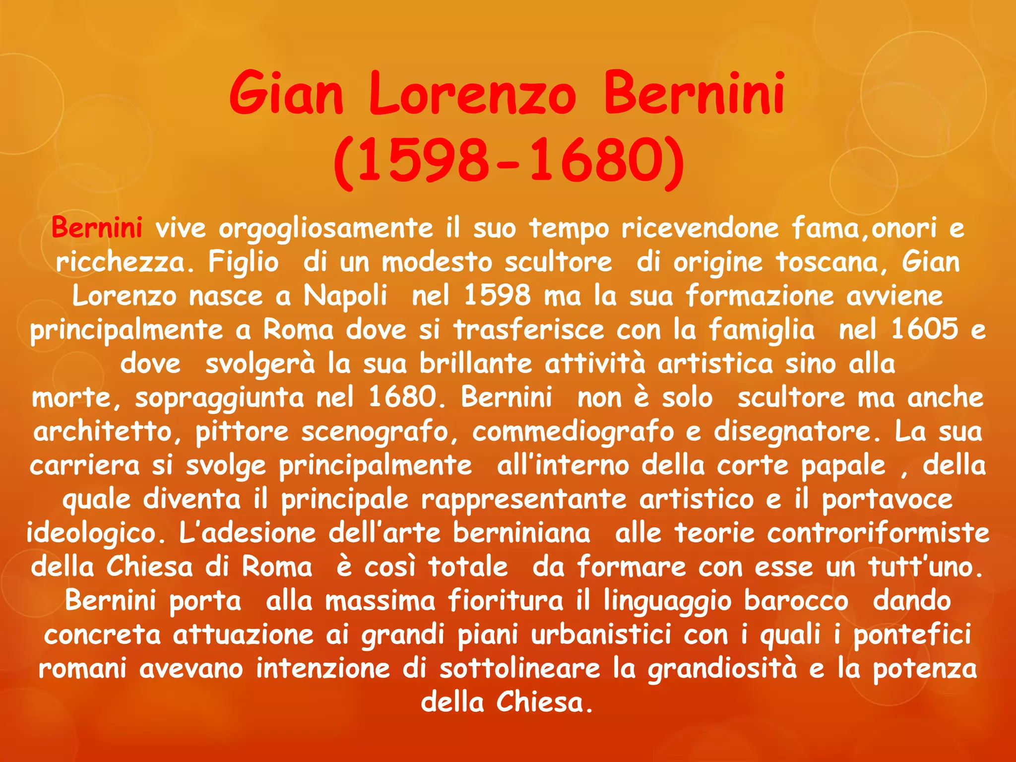 Gian Lorenzo Bernini Fratelli E Sorelle Gian lorenzo bernini | PPTX