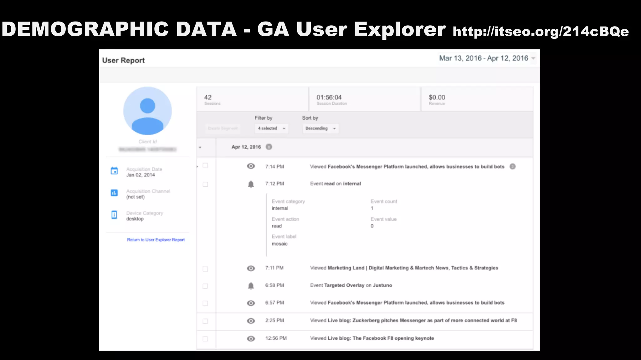 DEMOGRAPHIC DATA - GA User Explorer http://itseo.org/214cBQe
 