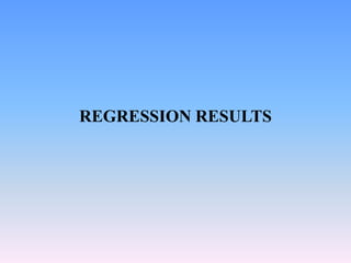 REGRESSION RESULTS
 