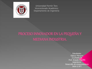 Estudiante:
Gianna Márquez
CI:24398168
Prof. Anayda Chariffé
Asignatura:
Desarrollo de emprendedores
SAIA G UFT
 