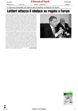 Quotidiano                                                      07-DIC-2011
      Diffusione: n.d.   Lettori: n.d.     Direttore: Antonio Sasso    da pag. 5
art




                                         PARTE CITTADINA                            7
 