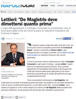 Gianni Lettieri su dimissioni sindaco Napoli