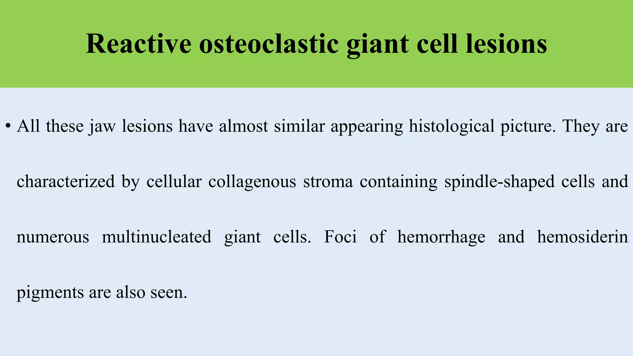 Giant cell lesions of oral cavity | PPTX