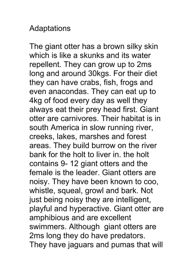 Giant otter good | PDF