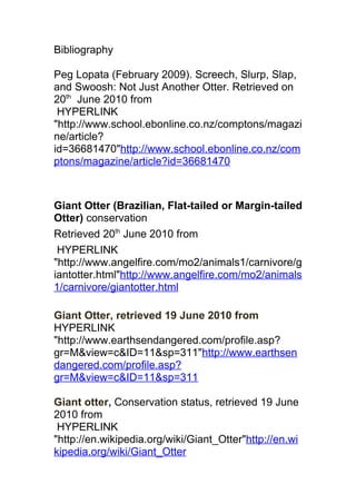 Giant otter good | PDF