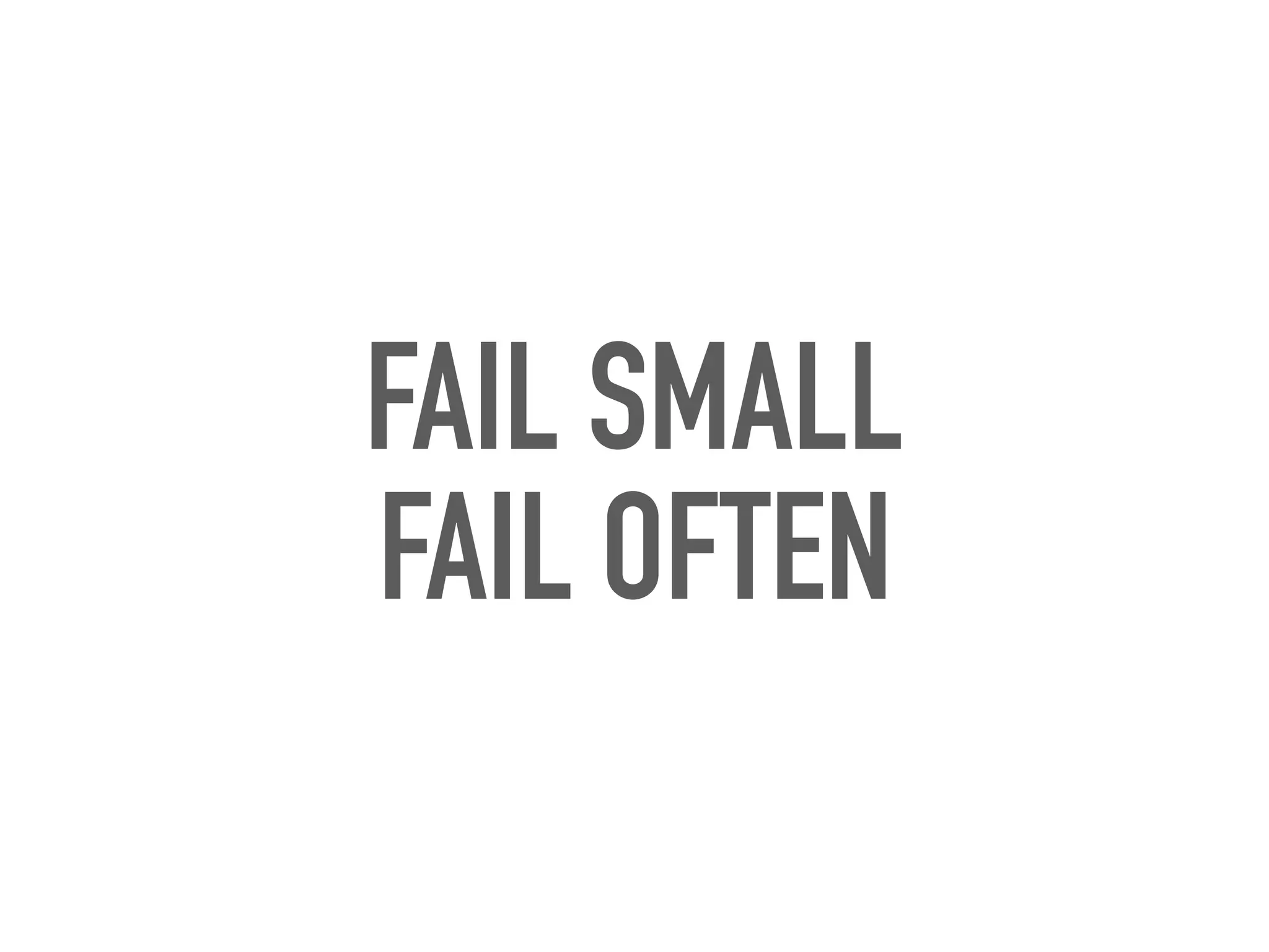 FAIL SMALL
FAIL OFTEN