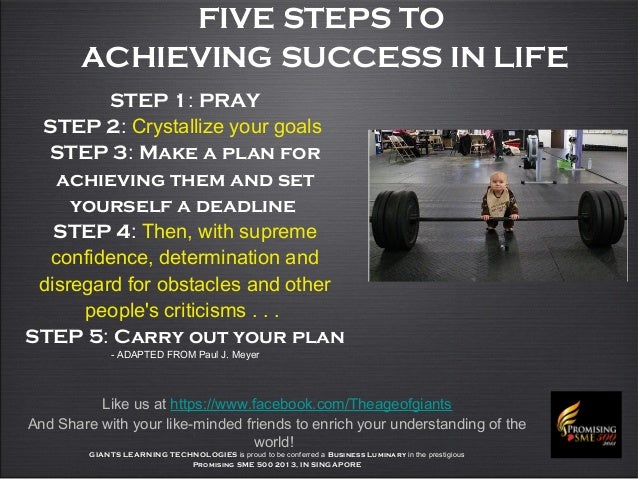 FIVE STEPS TO ACHIEVING SUCCESS IN LIFE