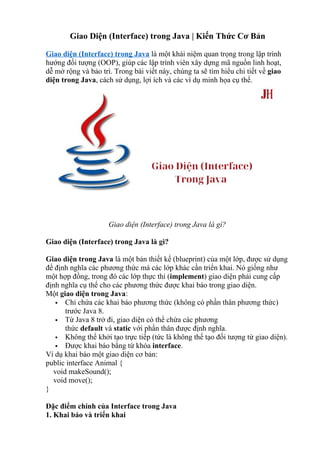 Giao Diện (Interface) trong Java | Kiến Thức Cơ Bản | DOCX