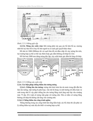 Bài giảng học phần Cấu tạo Kiến trúc
NGUYỄN NGỌC BÌNH ( sưu tầm và biên soạn ) TRANG 27
Hình 2.2.5.3 Móng giật cấp
2.2.5.4...