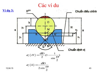 13.04.15 43
Các ví dụ
Ví dụ 3:
( )
( )
1
(1 )
2 sin
2
2sin
2
c
c
D
H
D
h
δ
ε
α
δ
ε
α
= −
=
 