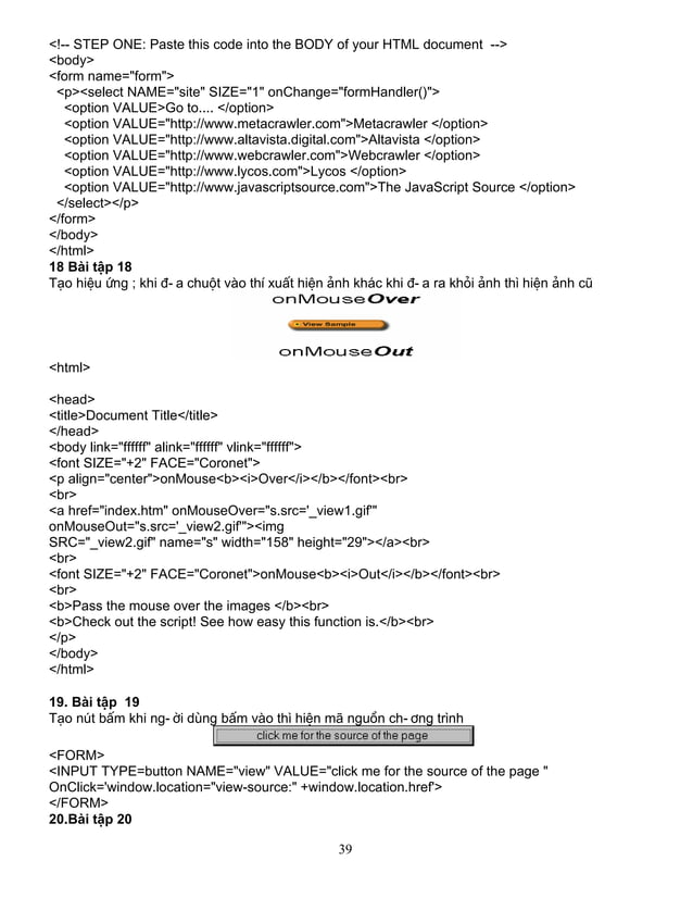 Giao trinh java script | PDF