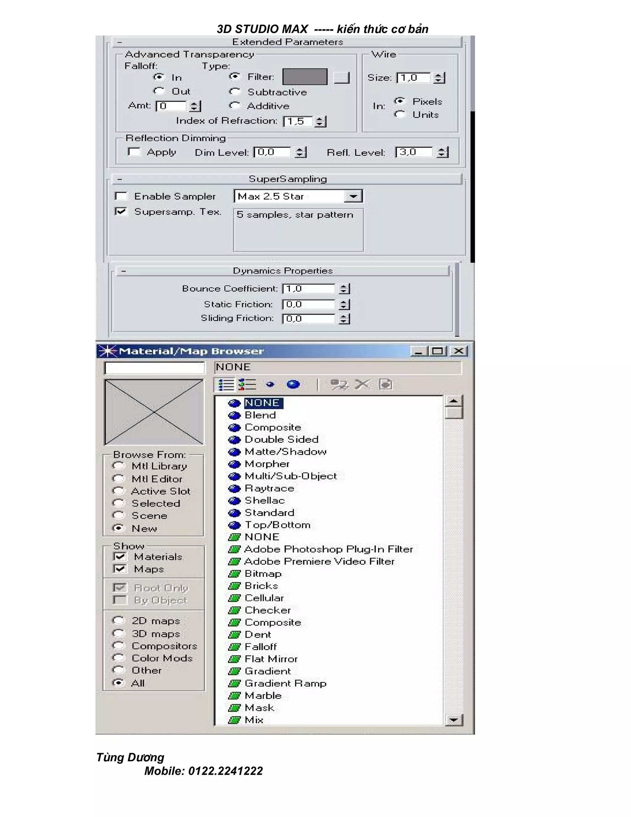 3D STUDIO MAX ----- kiÕn thøc c¬ b¶n
Tïng D−¬ng
Mobile: 0122.2241222
 