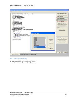 SAP 200 V14.0.0 – Công cụ cơ bản
Ks.Lê Văn Duy SĐT : 0916028581
Trung tâm đồ họa Hoàng Nhi. 97
Hình 7-6 Choose Table for Display
• Chọn xem kết quả bằng drop-down.
 