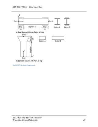 SAP 200 V14.0.0 – Công cụ cơ bản
Ks.Lê Văn Duy SĐT : 0916028581
Trung tâm đồ họa Hoàng Nhi. 49
Hình 4-12 Ví dụ thanh Nonprismatic
 