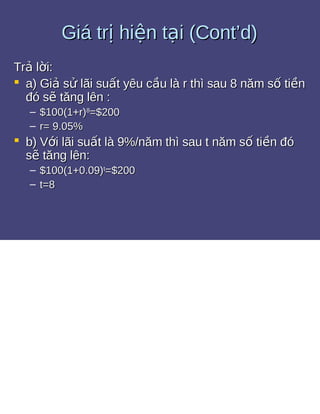 Bài tập giá trị thời gian của tiền tệ 1