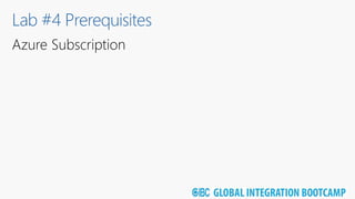 Lab #4 Prerequisites
Azure Subscription
 