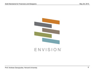 Solid Standards for Financiers and Designers
8
May 28, 2015
Prof. Andreas Georgoulias, Harvard University
 