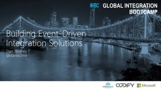 2020 - Brisbane
GLOBAL INTEGRATION
BOOTCAMP
Dan Toomey
@daniel2me
Building Event-Driven
Integration Solutions
 