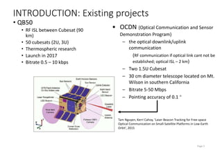 Optical Inter-Satellite Links for CubeSat Satellites | PPTX