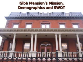 Gibb Mansion’s Mission, Demographics and SWOT 
