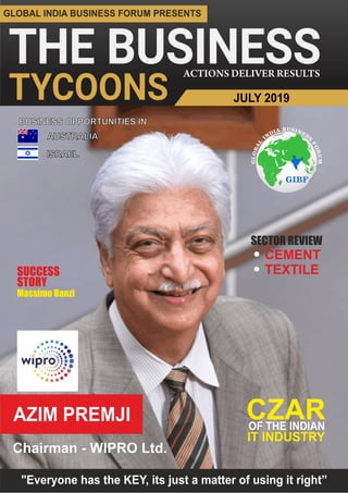 The Business Tycoons(June-2019) - Azim Premji - Czar of the Indian IT Industry