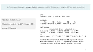 Modeling Life Expectancy Using Regression Analysis and GDP Data in R | PPTX