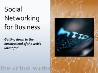 Social Networking for Business Getting down to the business end of the web’s latest fad… 