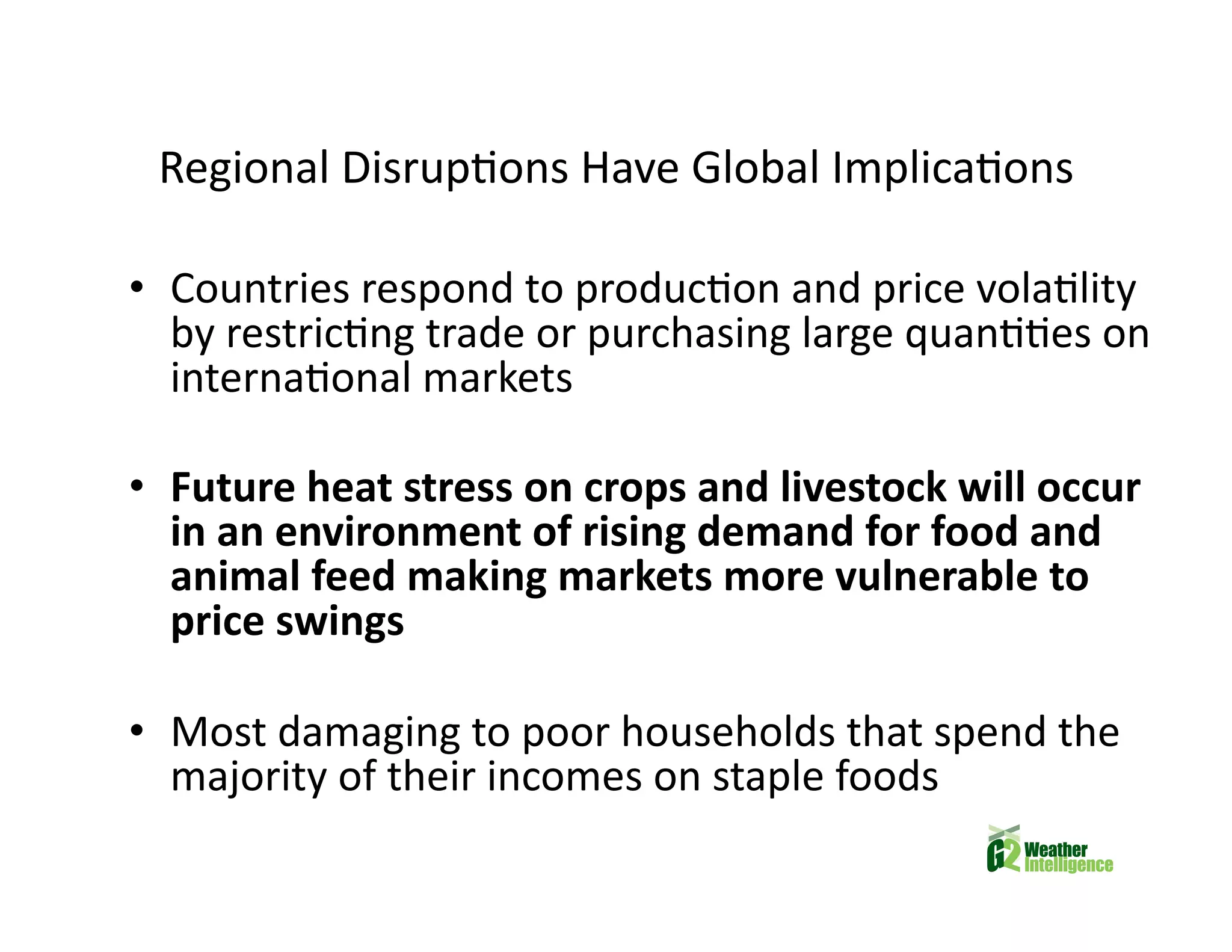 Climate Change and Future Food Insecurity