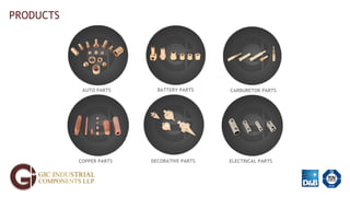 PRODUCTS
AUTO PARTS BATTERY PARTS CARBURETOR PARTS
COPPER PARTS DECORATIVE PARTS ELECTRICAL PARTS
 