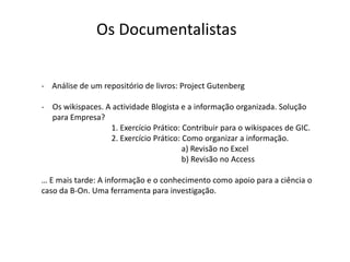 Tipos de conhecimentoConhecimento explicito: conhecimento codificado, registado ou actualizado de alguma forma na nossa memória. Exemplos: Livros, jornais, mapas, fotografias, registos de voz, páginas web, portais, etc.Conhecimento tácito: conhecimento vindo da experiência e da intuição, não registado mas algures para nós individualmente perspeptivel. A visão intuitiva. Estasduasvisõesagregam o designado capital intelectual. Porém: Como gerir o conteúdo de conhecimentoquehaja a possibilidade de:1. Expandir uma quantidade filtrada e perceptivel do 			conhecimento explícito.2. Introduzir a dimensão do conhecimento tácito. 3. A combinação destes tipos de visões são a vantagem principal 		para organizações do futuro.	4. Os Sistemas de Informação são peça essencial quanto ao 		registo, disseminação e formas de gerir a quantidade de 		informação disponível e transformar informação em 		conhecimento. SabedoriaConhecimentoInformaçãoDados