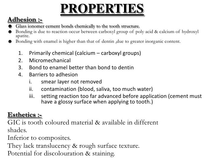 Glass Ionomer Cement (GIC) Science of Dental materials