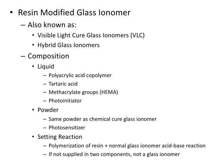 Glass Ionomer Cement (GIC) Science of Dental materials