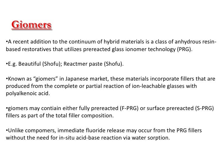 Glass Ionomer Cement (GIC) Science of Dental materials