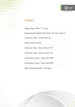 Synchronous Timers GIC India catalogue | PDF
