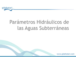 Parámetros Hidráulicos de
   las Aguas Subterráneas
 