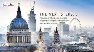 TM
THE NEXT STEPS...
How can we help you manage
the small changes and when will
you see the results
 