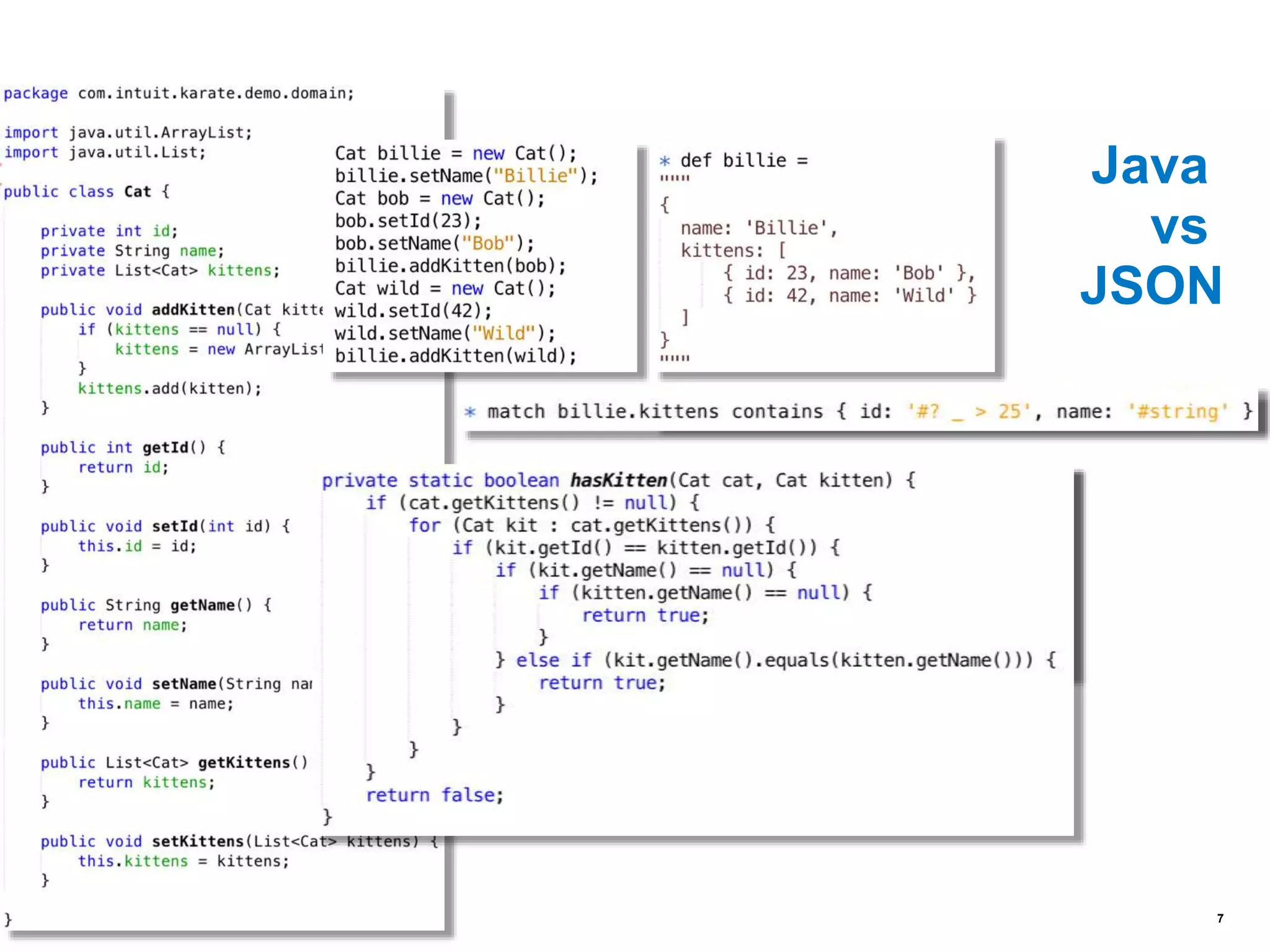 7
Java
vs
JSON
 