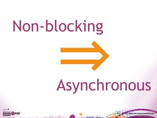 Non-blocking
Asynchronous
 