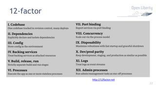 22
12-factor
http://12factor.net
 