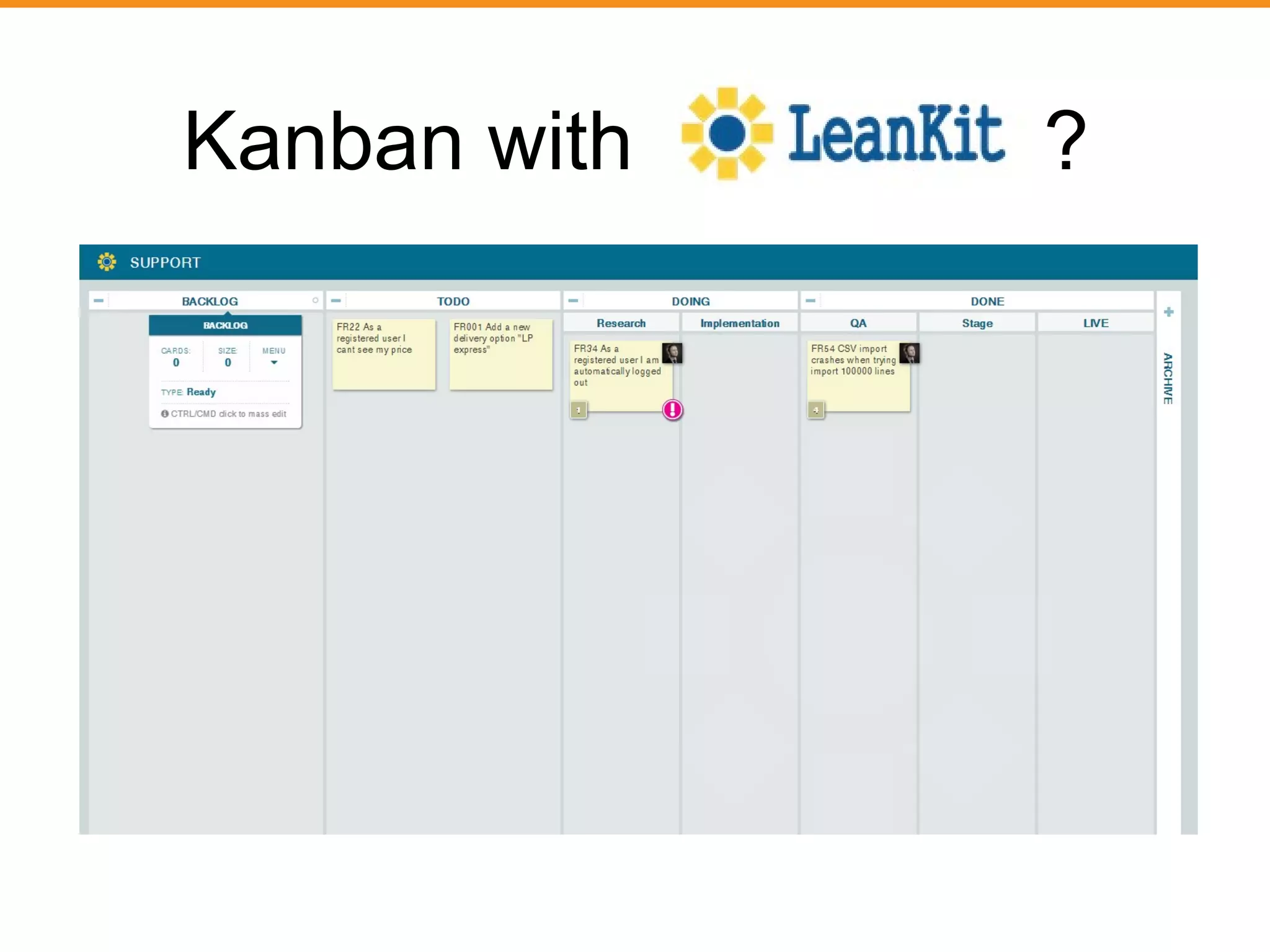 Kanban with ? 
 