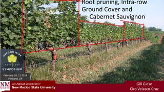 Root pruning, Intra-row
Ground Cover and
Cabernet Sauvignon
Gill Giese
Ciro Velasco-Cruz
February 20, 21 2018
Portland, OR
 