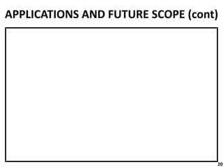 APPLICATIONS AND FUTURE SCOPE (cont)
20
 