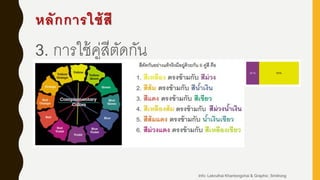 หลักการใช้สี
3. การใช้คู่สีตัดกัน
Info: Lekruthai Khantongchai & Graphic: Smitrong
 