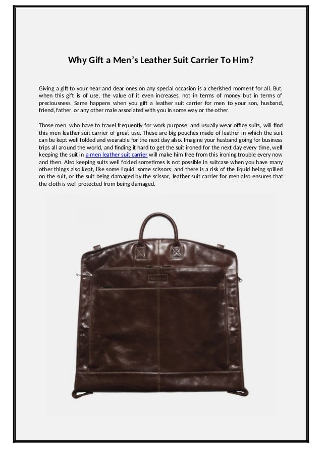 mens leather suit carrier