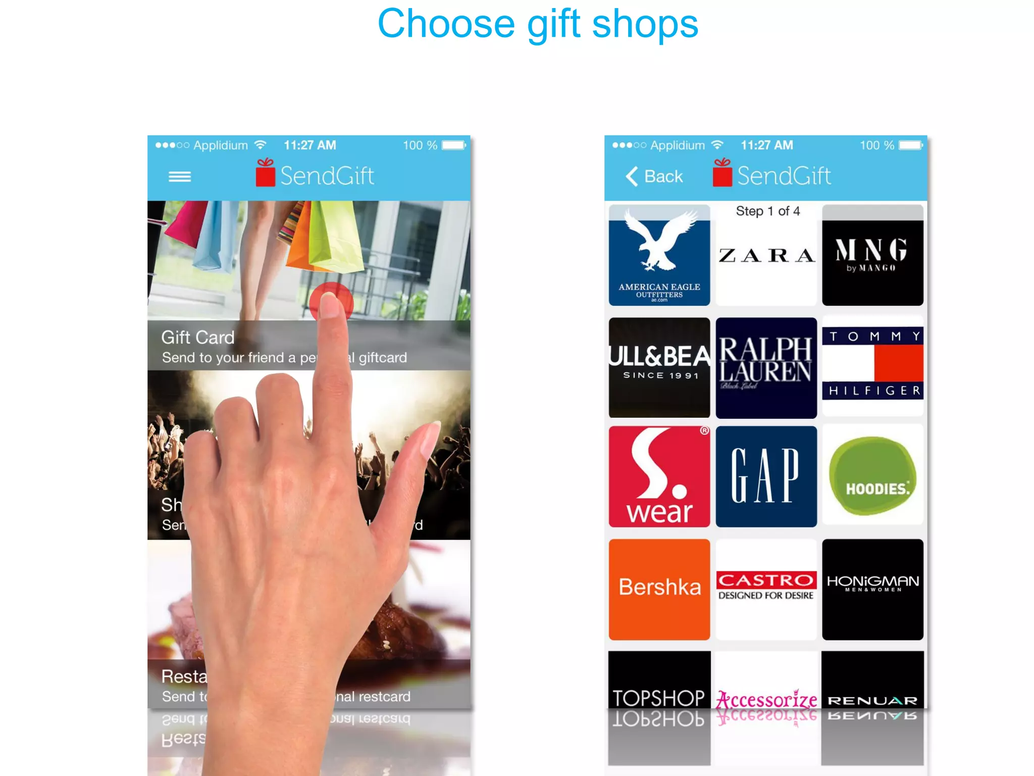 Choose gift shops  